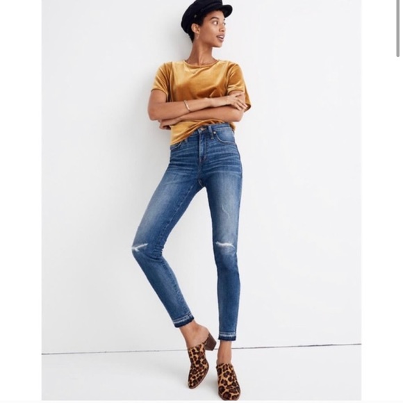 Madewell 9" High-Rise Skinny Jean Raw Hem 26 Denim